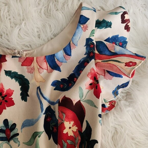 Sachin & Babi Hemuskudar Floral Tassel Short-Sleeve Cocktail Sheath Dress Size 0 - Picture 8 of 16